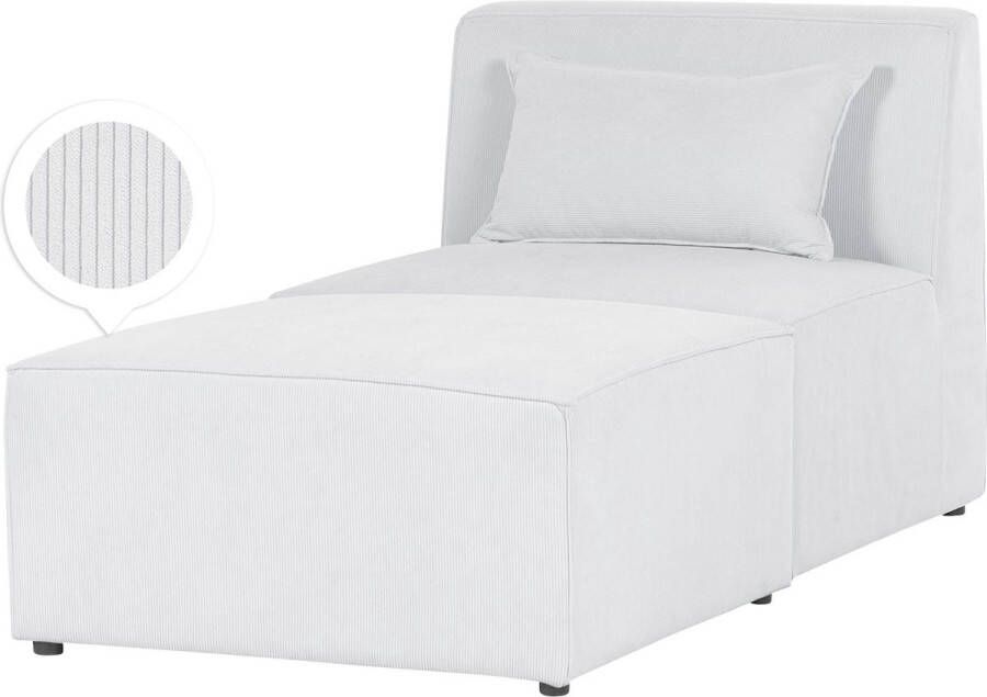 Beliani LEMVIG Chaise longue Crème wit Corduroy - Foto 2