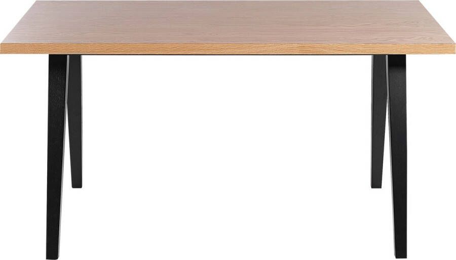 Beliani LENISTER Eettafel Zwart Lichte houtkleur 90 x 150 cm MDF - Foto 3