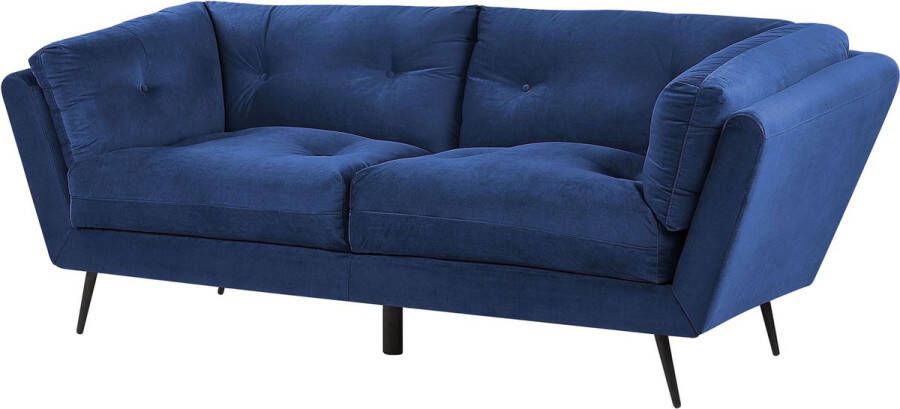 Beliani LENVIK Three Seater Sofa Blauw Fluweel - Foto 2