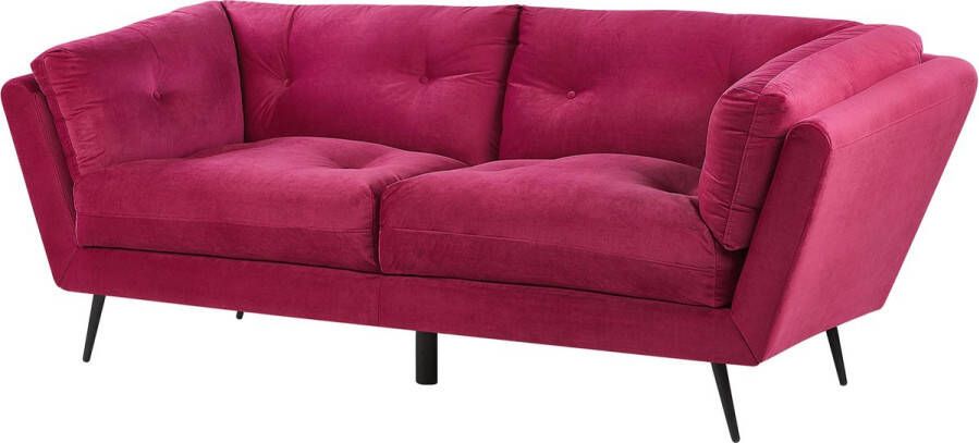Beliani LENVIK Three Seater Sofa Rood Fluweel - Foto 2
