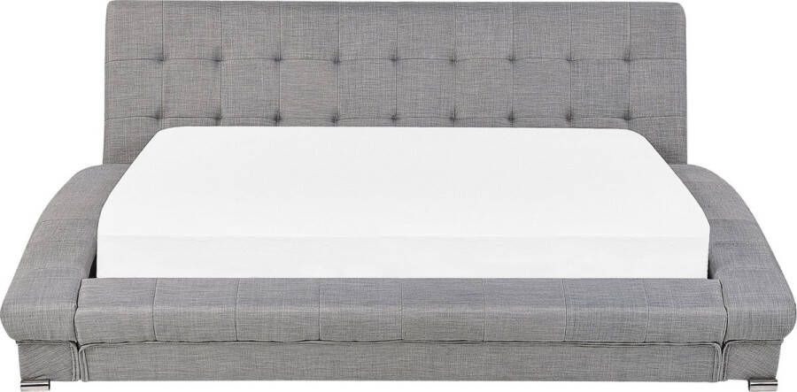 Beliani LILLE Tweepersoonsbed Grijs 160 x 200 cm Polyester