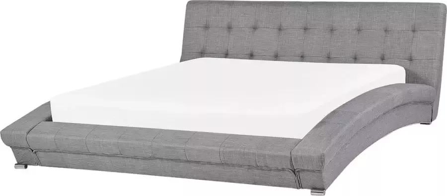 Beliani LILLE Tweepersoonsbed Grijs 180 x 200 cm Polyester - Foto 3