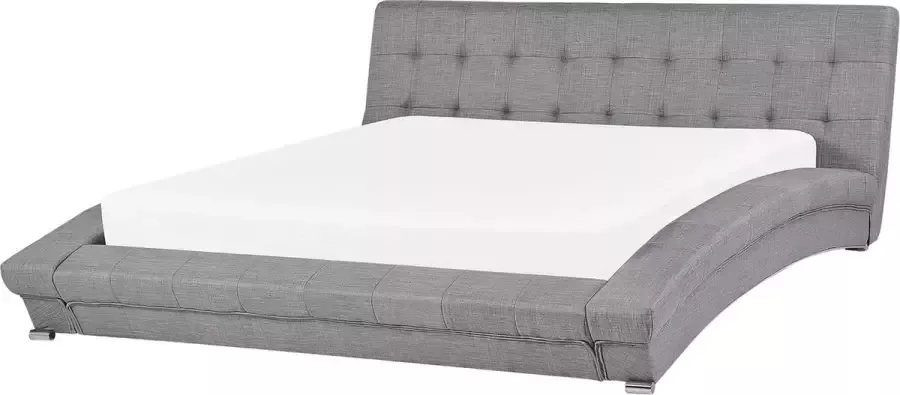 Beliani LILLE Tweepersoonsbed Grijs 160 x 200 cm Polyester - Foto 2
