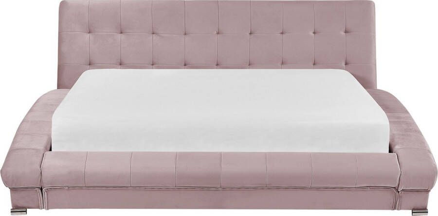 Beliani LILLE Tweepersoonsbed Roze 160 x 200 cm Fluweel