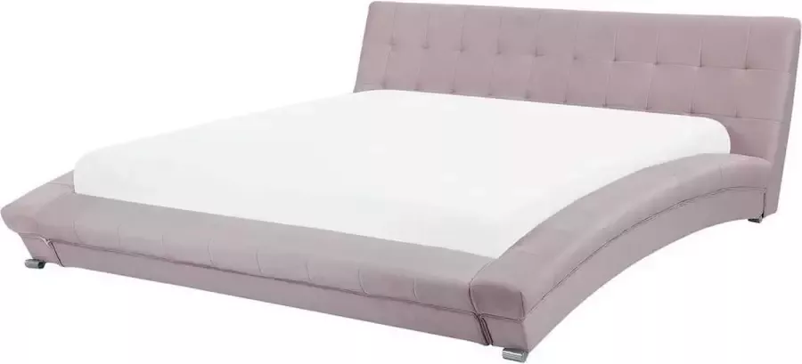 Beliani LILLE Tweepersoonsbed Roze 160 x 200 cm Fluweel - Foto 2