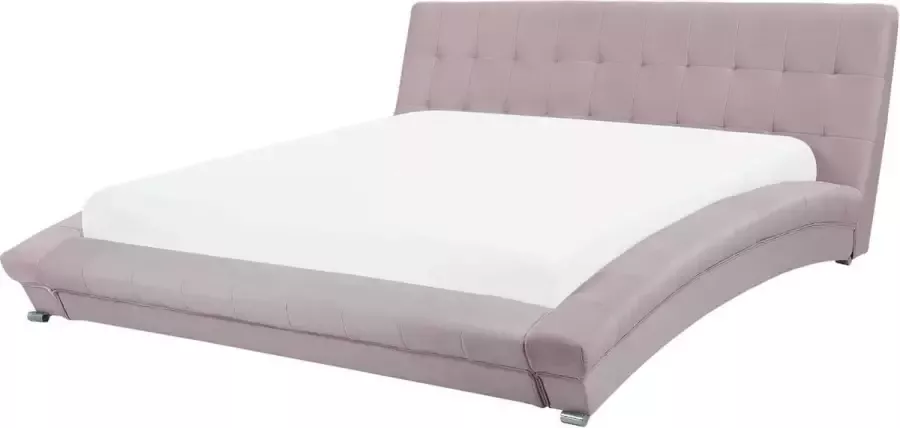 Beliani LILLE Waterbed Roze Fluweel