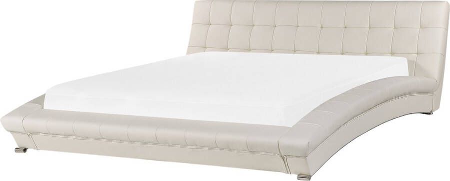 Beliani LILLE Waterbed Wit Leer