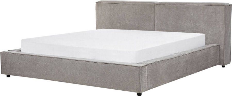 Beliani LINARDS Bed Grijs 180 x 200 cm Polyester