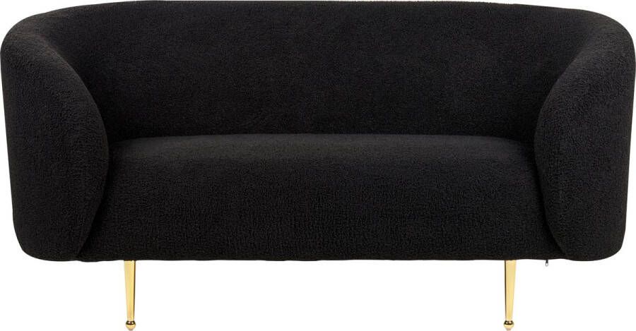 Beliani LOEN Two Seater Sofa Zwart Polyester - Foto 2