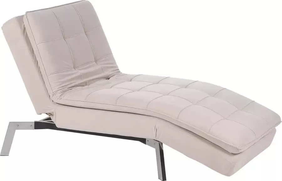 Beliani LOIRET Chaise longue Beige Symmetrisch Fluweel - Foto 1