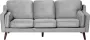 Beliani LOKKA Three Seater Sofa Grijs Fluweel - Thumbnail 5