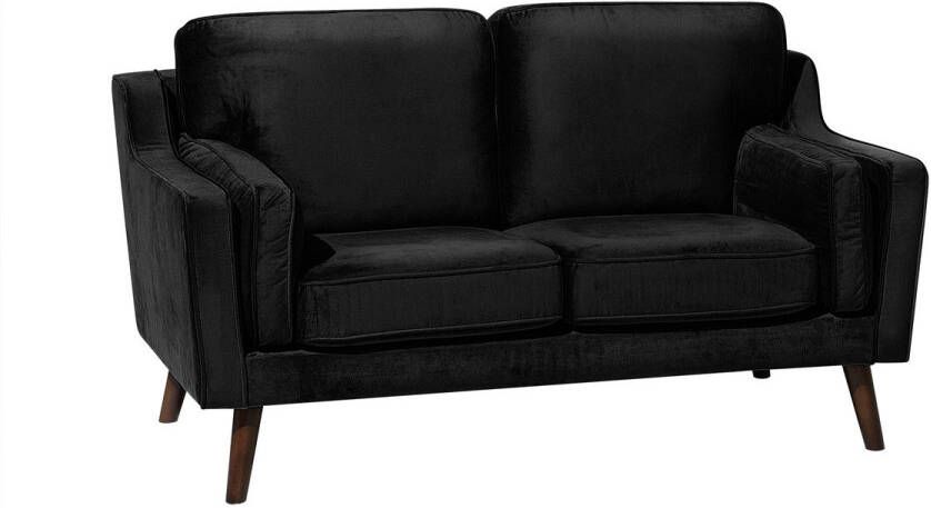 Beliani LOKKA Tweezitsbank-Donkere houtkleur-Fluweel - Foto 2