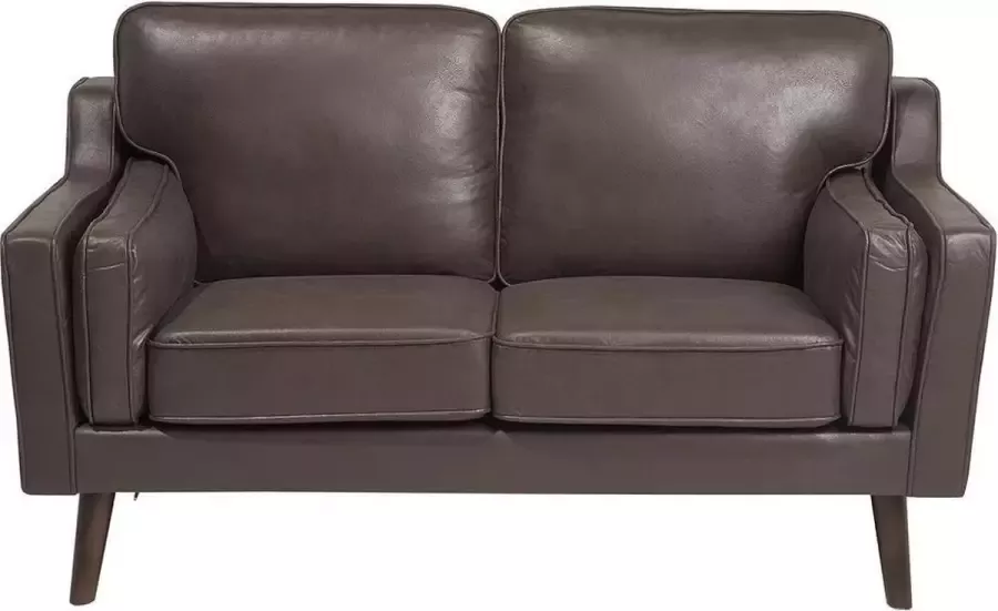 Beliani LOKKA Two Seater Sofa Bruin Kunstleer