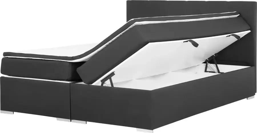 Beliani LORD Continental Bed Zwart Polyester