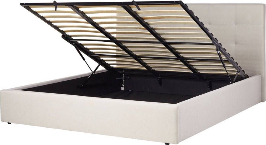 Beliani -LORIENT-Bed met opbergruimte-Beige-180 x 200 cm-Polyester - Foto 1