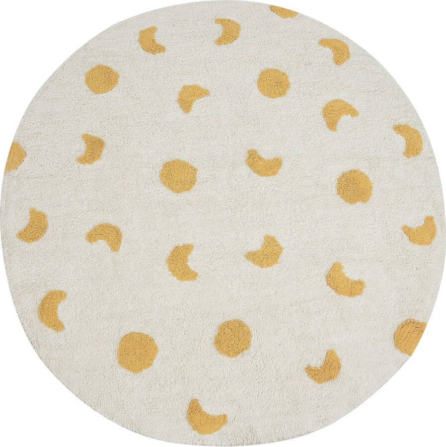 Beliani LOTI Laagpolig vloerkleed Beige Geel- 140 cm Katoen - Foto 2