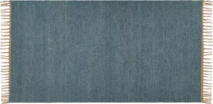 Beliani LUNIA Jute vloerkleed Turquoise 80 x 150 cm Jute