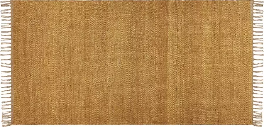 Beliani LUNIA Jute vloerkleed Mosterdgeel 80 x 150 cm Jute