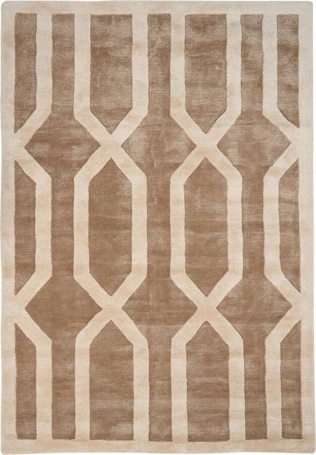 Beliani Vloerkleed viscose beige bruin 160 x 230 cm MAHRIN - Foto 3