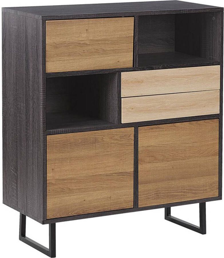 Beliani MAINE Sideboard Donkere houtkleur MDF - Foto 1