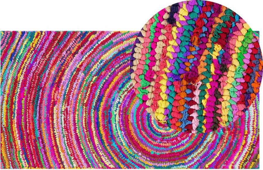 Beliani MALATYA Laagpolig vloerkleed Multicolor 80 x 150 cm Polyester
