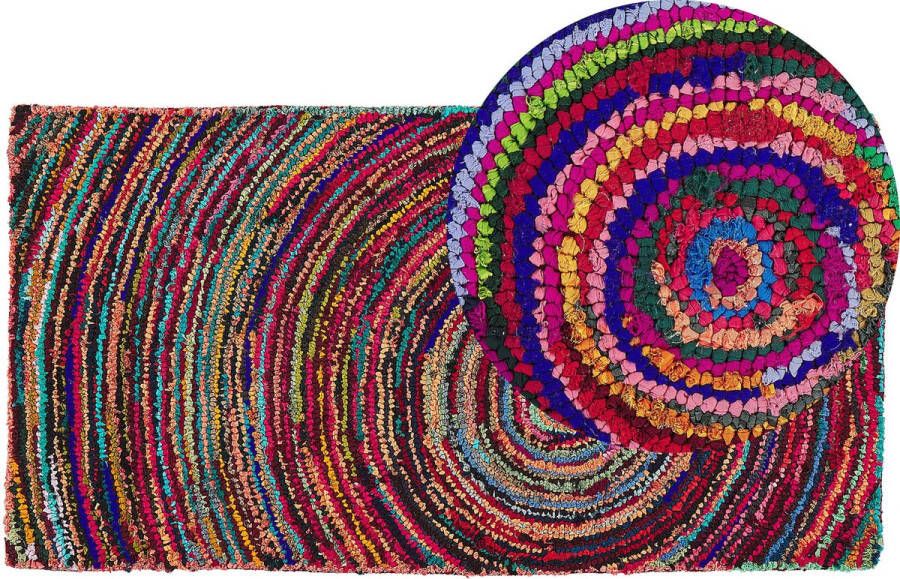 Beliani MALATYA Laagpolig vloerkleed Multicolor 80 x 150 cm Polyester
