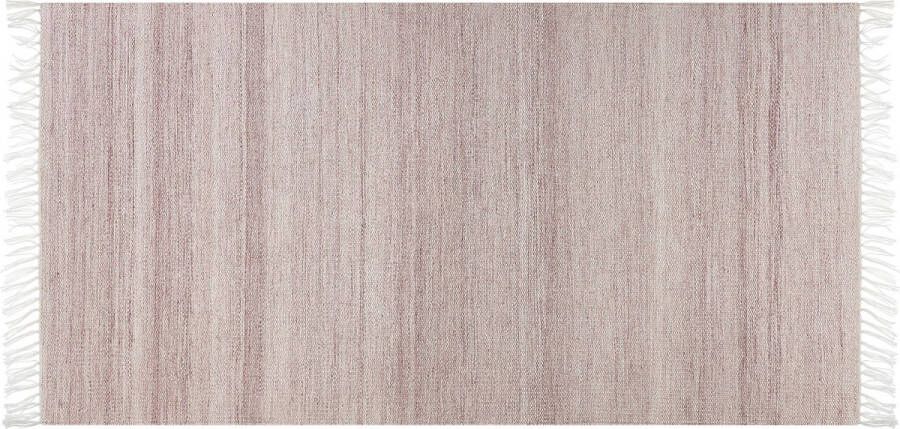 Beliani MALHIA Vloerkleed Rood 80 x 150 cm Synthetisch materiaal