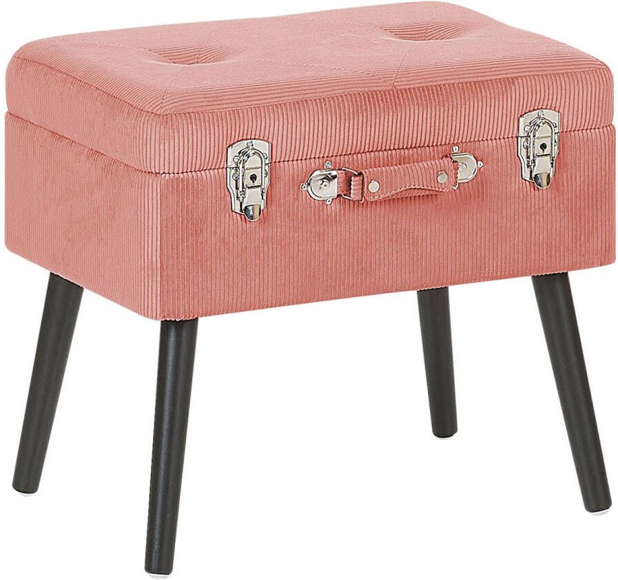 Beliani MALLARD Hocker-Zwart-Corduroy