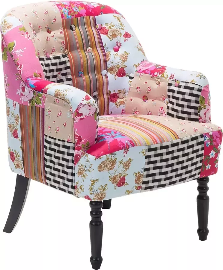 Beliani MANDAL Chesterfield fauteuil Multicolor Polyester - Foto 2