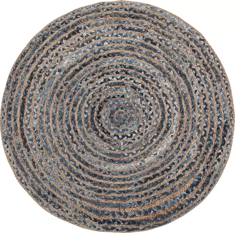 Beliani MASLAK Laagpolig vloerkleed Grijs 120 cm Jute - Foto 4