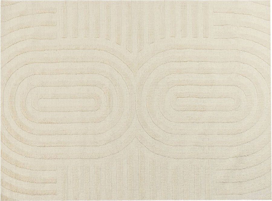 Beliani MASTUNG Vloerkleed Beige 300 x 400 cm Wol