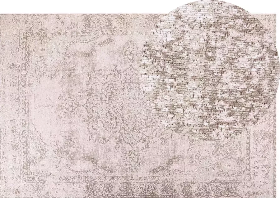 Beliani MATARIM Vloerkleed Roze 200 x 300 cm Katoen