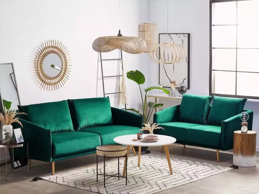 Beliani MAURA Living Room Set Groen Fluweel - Foto 2