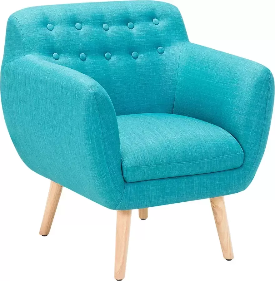 Beliani MELBY Chesterfield fauteuil Blauw Polyester - Foto 2
