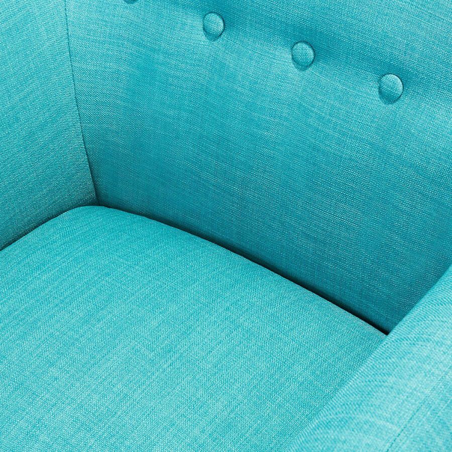 Beliani MELBY Chesterfield fauteuil Blauw Polyester