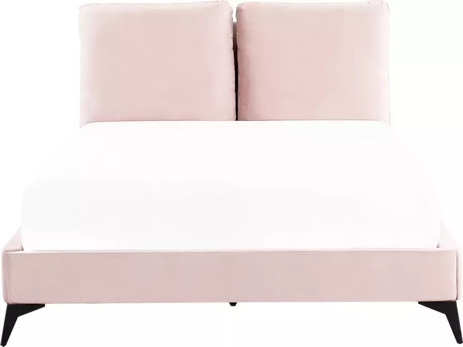 Beliani MELLE Tweepersoonsbed Roze 140 x 200 cm Fluweel - Foto 2