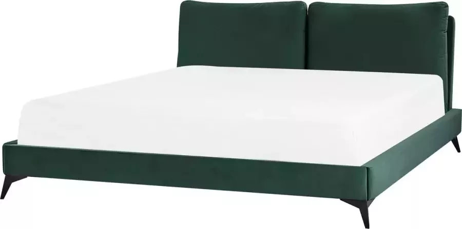 Beliani MELLE Tweepersoonsbed Groen 180 x 200 cm Fluweel - Foto 1