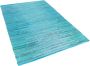 Beliani MERSIN Laagpolig vloerkleed Blauw 140 x 200 cm Katoen - Thumbnail 1
