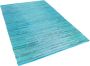 Beliani MERSIN Laagpolig vloerkleed Blauw 160 x 230 cm Katoen - Thumbnail 1