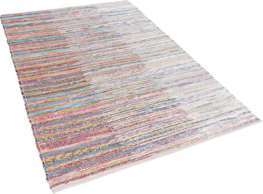 Beliani MERSIN Laagpolig vloerkleed Multicolor 140 x 200 cm Katoen