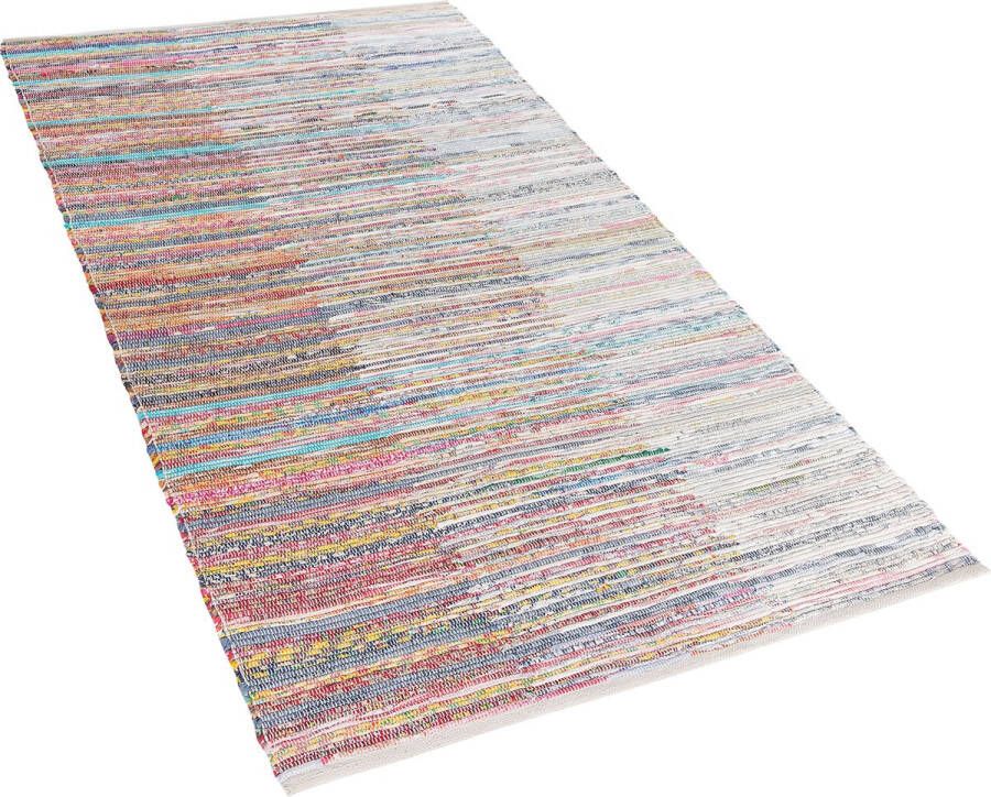 Beliani MERSIN Laagpolig vloerkleed Multicolor 80 x 150 cm Katoen