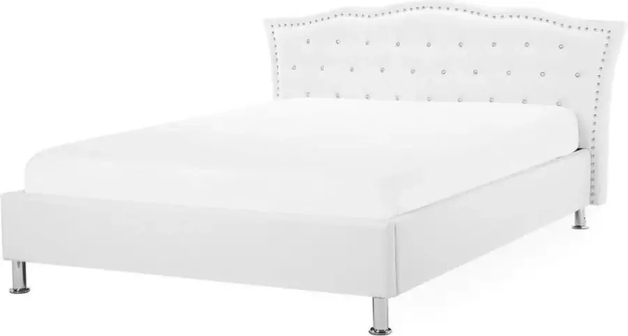 Beliani METZ Tweepersoonsbed Wit 160 x 200 cm Kunstleer - Foto 2