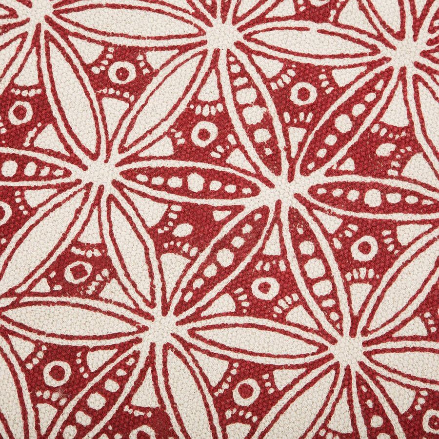 Beliani MEZITILI Laagpolig vloerkleed Rood 120 cm Katoen