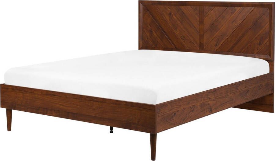 Beliani MIALET Bed Donkere houtkleur 140 x 200 cm Vezelplaat - Foto 2