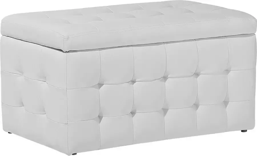 Beliani Opbergpoef MICHIGAN Kunstleer Wit - Foto 2