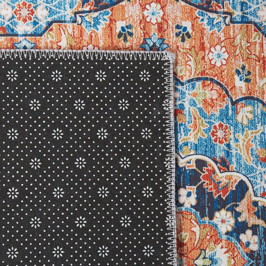 Beliani Vloerkleed blauw en oranje 70 x 200 cm MIDALAM