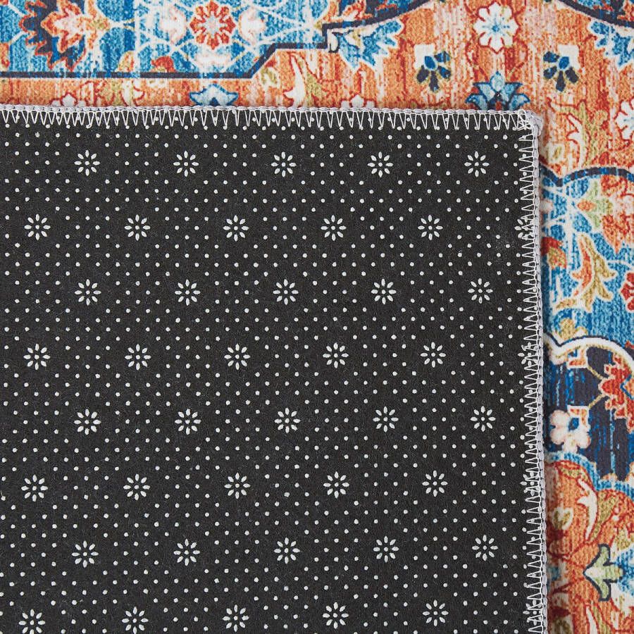 Beliani Vloerkleed blauw en oranje 80 x 240 cm MIDALAM