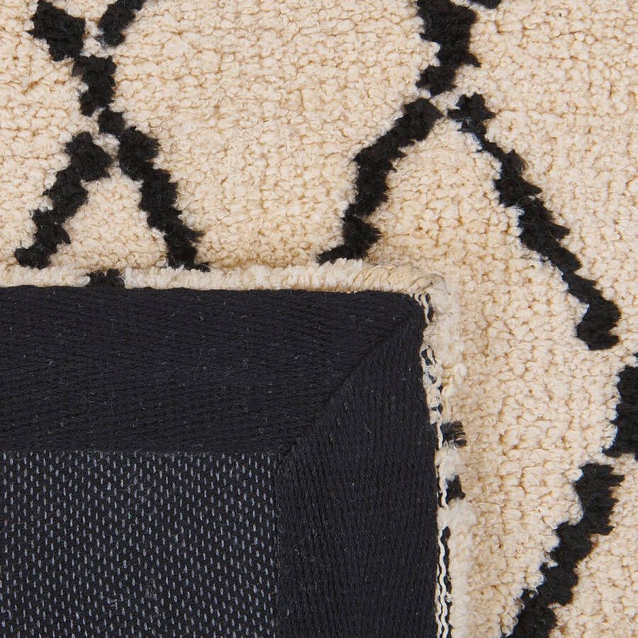 Beliani MIDYAT Laagpolig vloerkleed Beige 80 x 150 cm Polyester