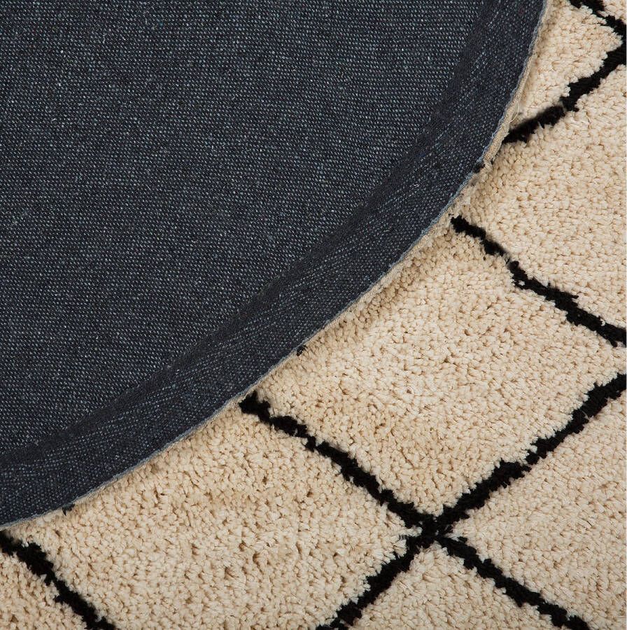 Beliani MIDYAT Shaggy vloerkleed Beige 140 cm Polyester