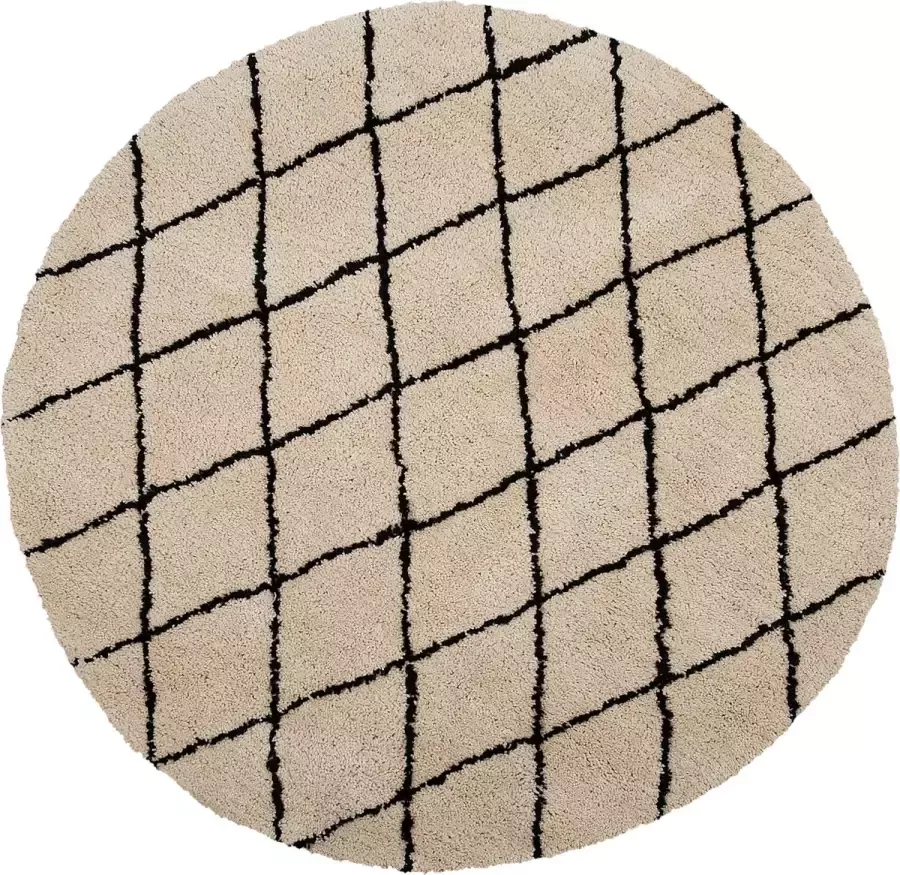 Beliani MIDYAT Shaggy vloerkleed Beige 140 cm Polyester - Foto 2